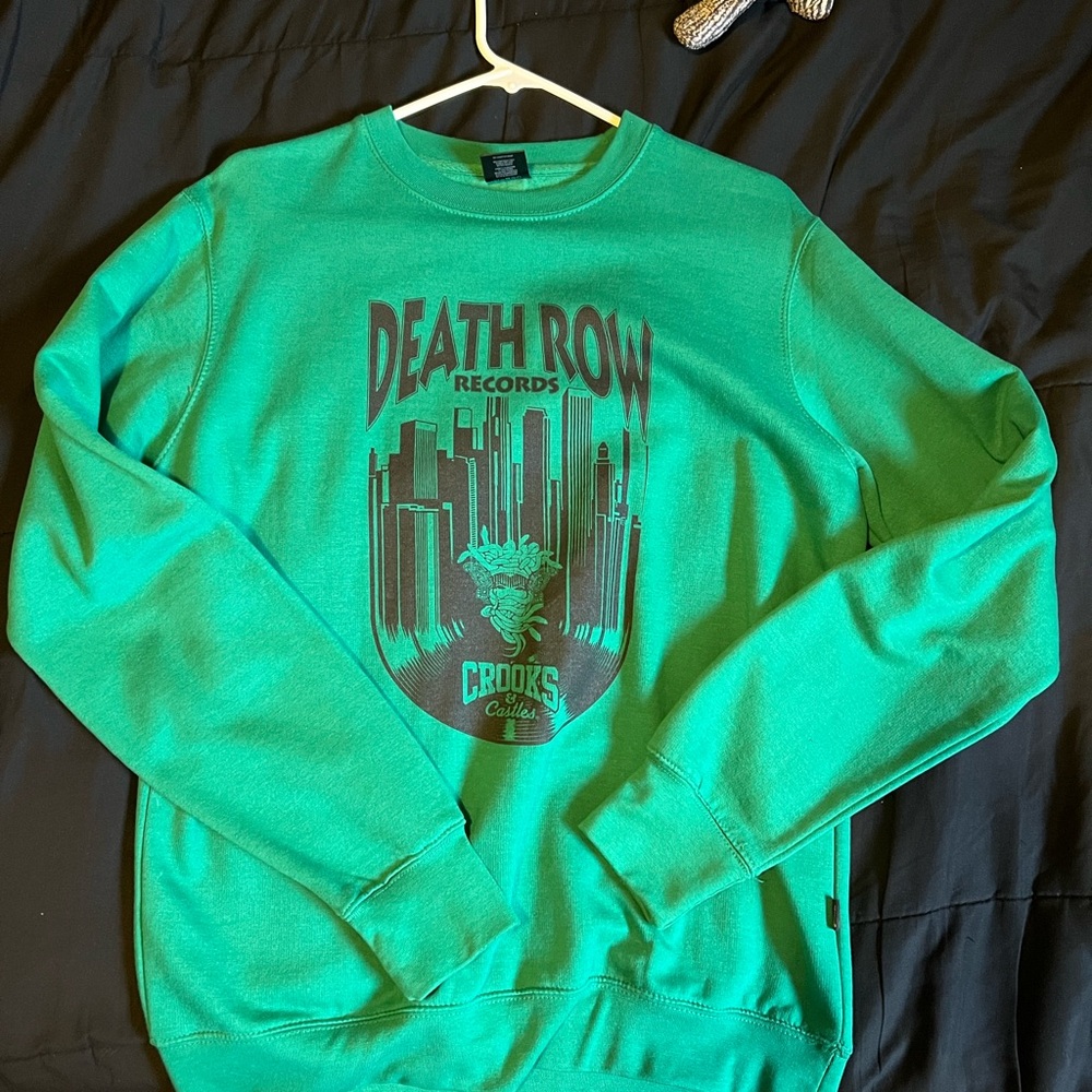 Crooks & Castles “Death Row Records” Green Crewneck Sweater Size M